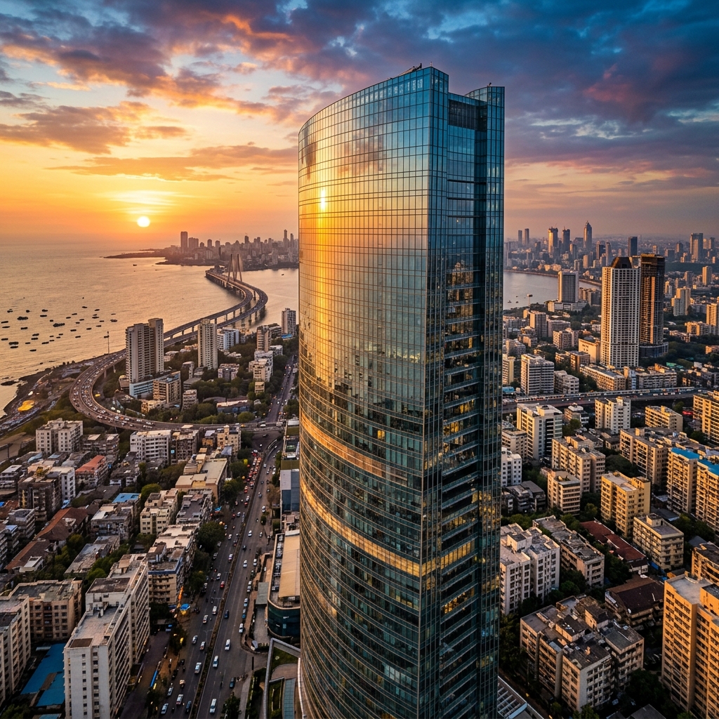 City skyline with clean buildings