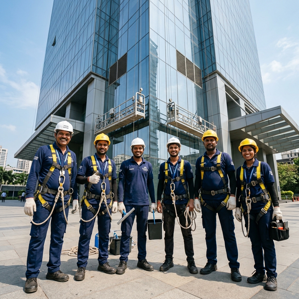DRD Facility Cleaning professional facade cleaning team